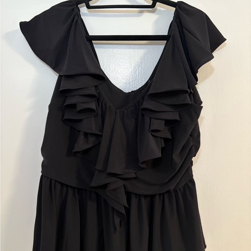 Express Black Peplum Ruffle Tank - Large